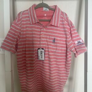 johnnie-O Boys Striped Polo Golf Shirt NWT Colonial Golf Course logo Kids 6